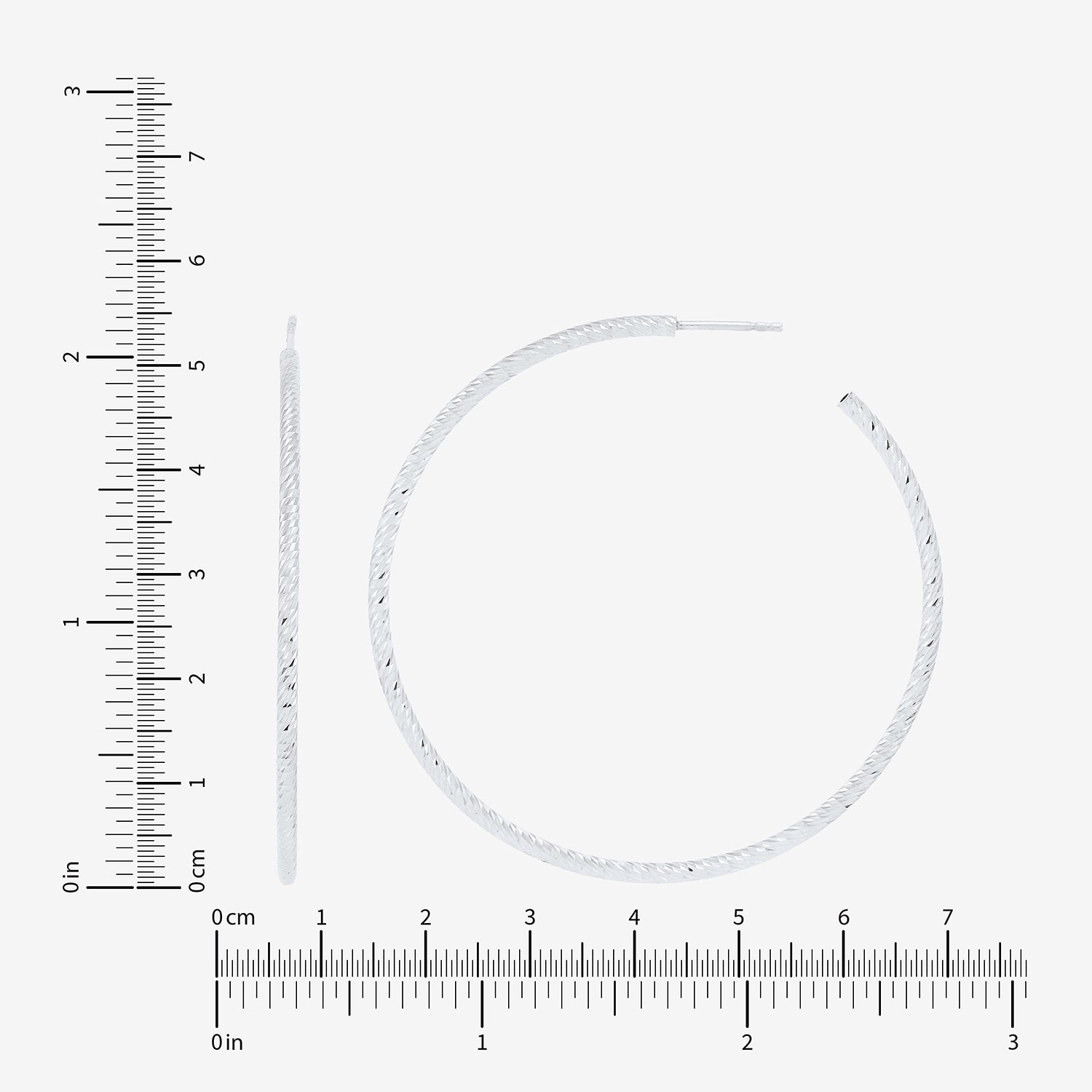 Silver Addiction Womens Sterling Silver 55mm Hoop Earrings