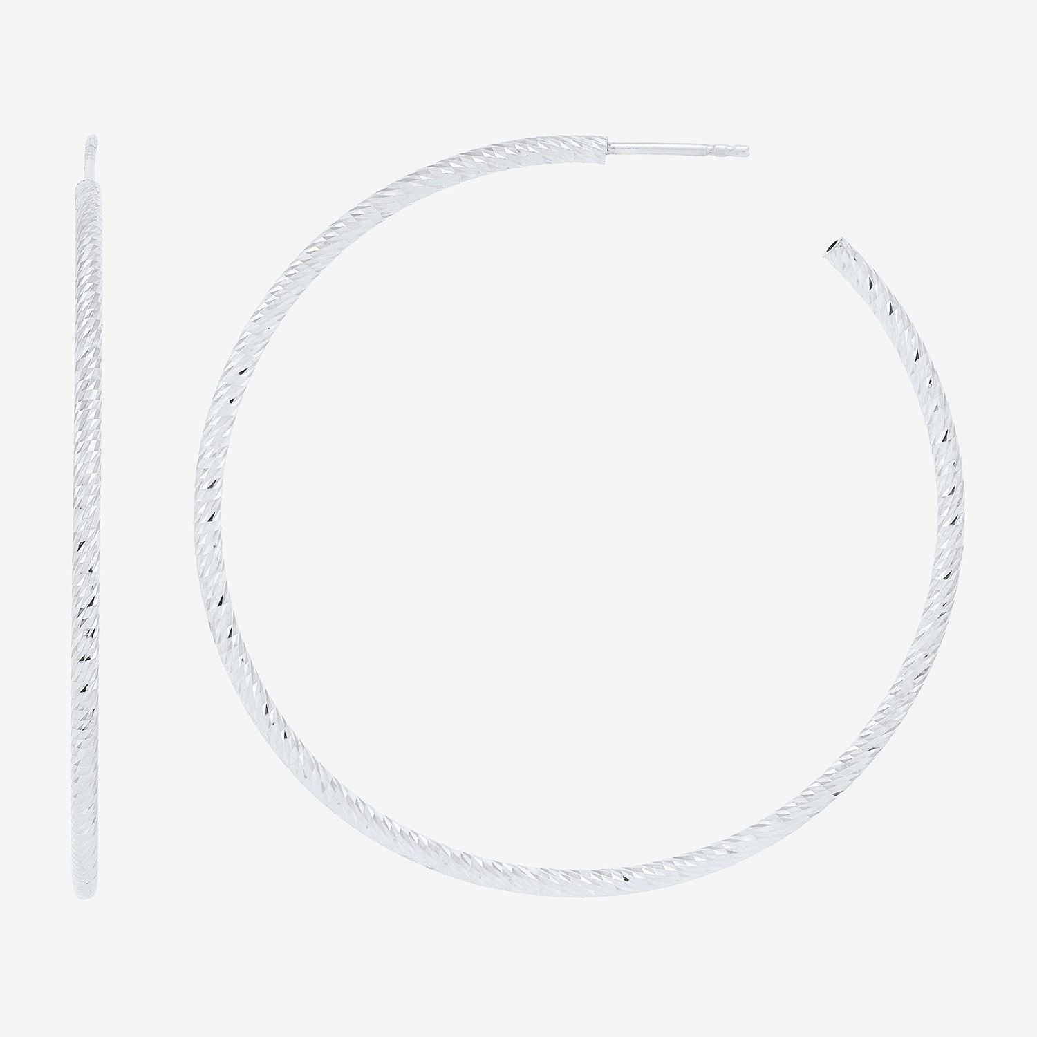 Silver Addiction Womens Sterling Silver 55mm Hoop Earrings
