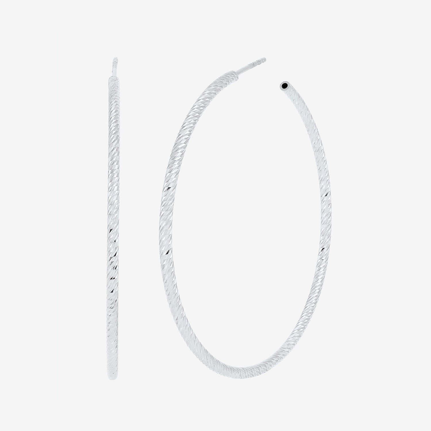 Silver Addiction Womens Sterling Silver 55mm Hoop Earrings