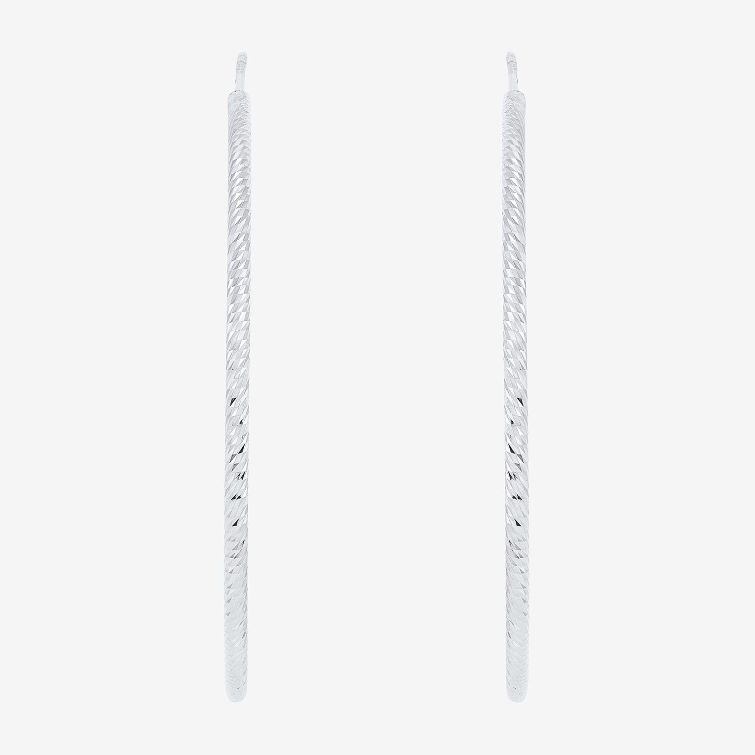 Silver Addiction Womens Sterling Silver 55mm Hoop Earrings