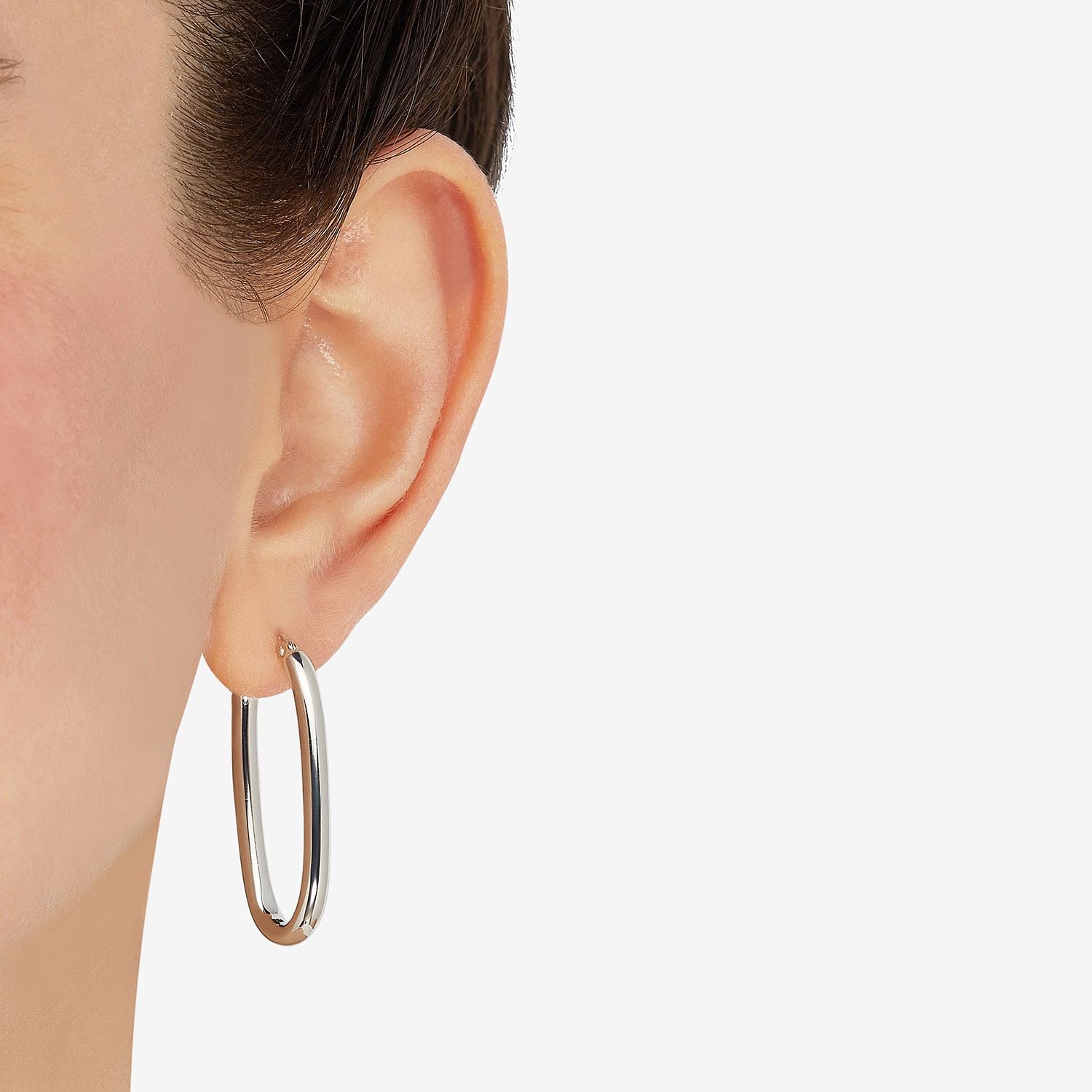 Silver Addiction Womens Sterling Silver 35mm Hoop Earrings