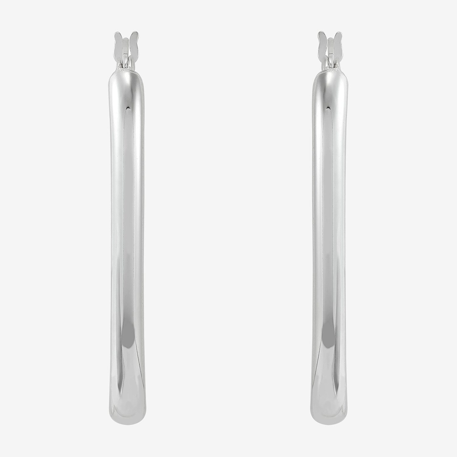 Silver Addiction Womens Sterling Silver 35mm Hoop Earrings