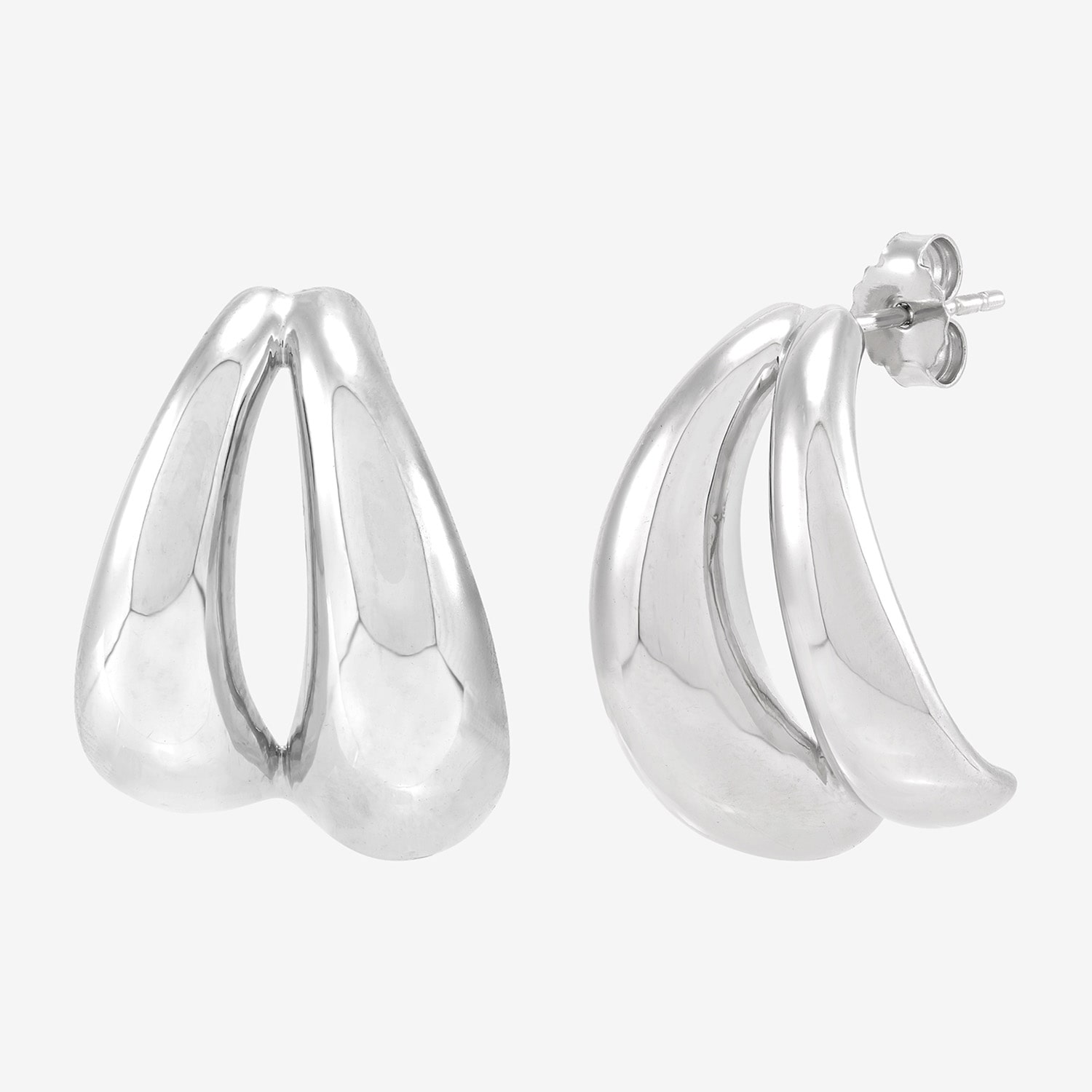 Silver Addiction Womens Sterling Silver 26mm Hoop Earrings