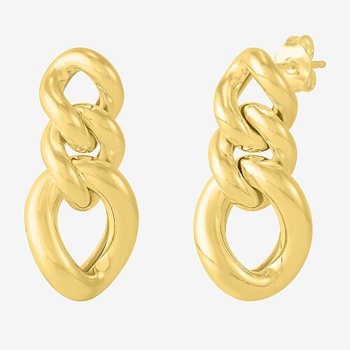 Silver Addiction Womens 18K Gold Over Silver Drop Earrings, One Size, Yellow