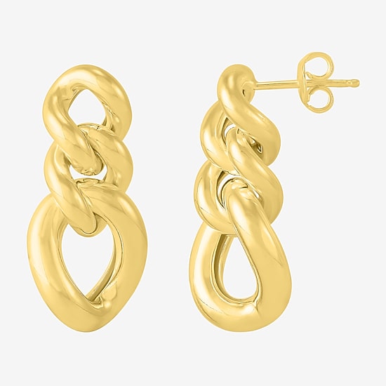 Silver Addiction Womens 18K Gold Over Silver Drop Earrings