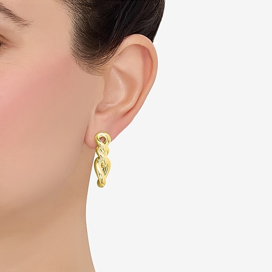 Silver Addiction Womens 18K Gold Over Silver Drop Earrings