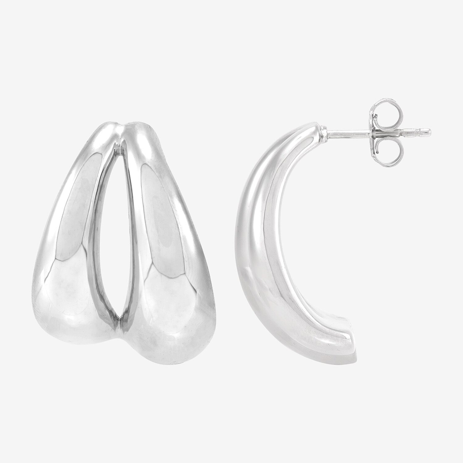 Silver Addiction Womens Sterling Silver 26mm Hoop Earrings