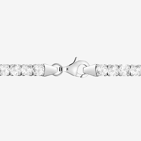 (G-H / Vs1-Vs2) Womens White Diamond Sterling Silver 17 Inch Tennis Necklace