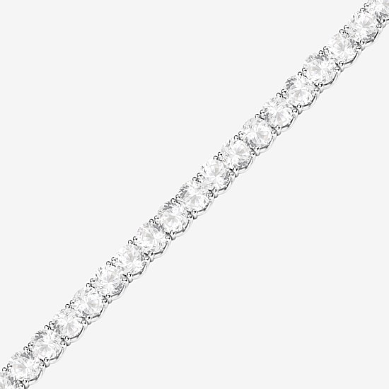 (G-H / Vs1-Vs2) Womens White Diamond Sterling Silver 17 Inch Tennis Necklace