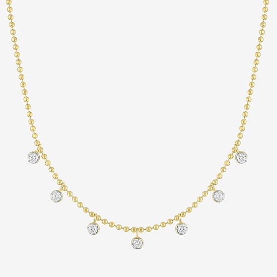 (G-H / Si1-Si2) Womens 1/3 CT. T.W. Lab Grown White Diamond 14K Gold Over Brass 16 Inch Pendant Necklace
