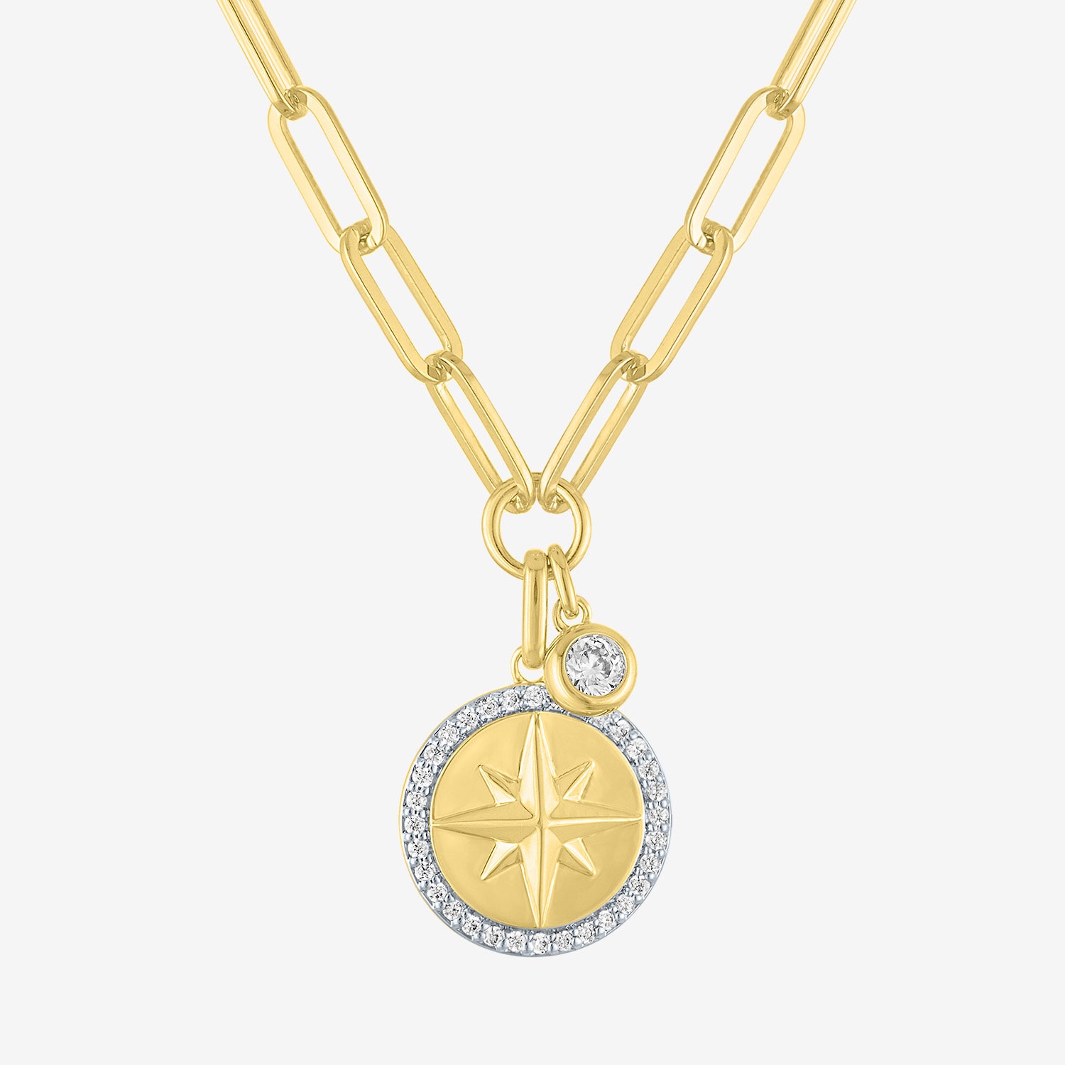 (G-H / Si1-Si2) Womens 1/3 CT. T.W. Lab Grown White Diamond 14K Gold Over Brass 18 Inch Pendant Necklace