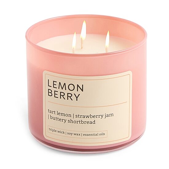 Distant Lands 14oz Lemon Berry 3-Wick Scented Jar Candle