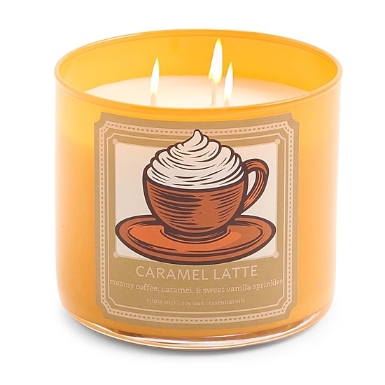 Distant Lands 14oz Caramel Latte 3-Wick Scented Jar Candle