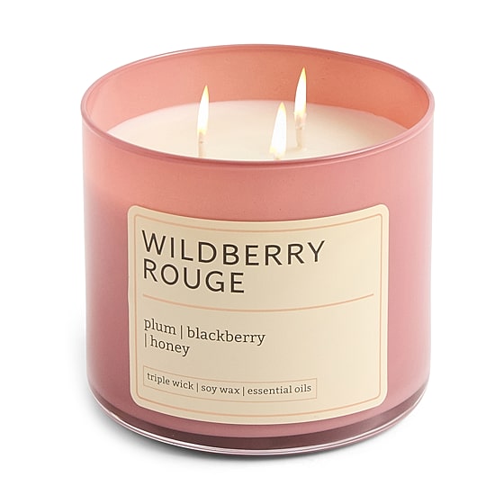 Distant Lands 14oz Wildberry Rouge 3-Wick Scented Jar Candle