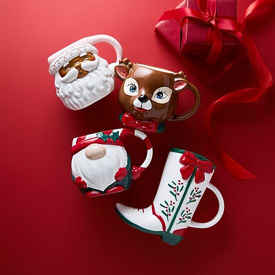 North Pole Trading Co. Mr. Clause Mug Red