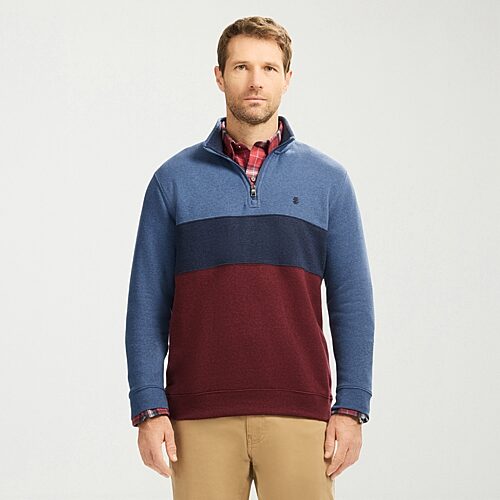 IZOD Advantage Performance Mens Long Sleeve Quarter-Zip Pullover, Xx-large, Blue