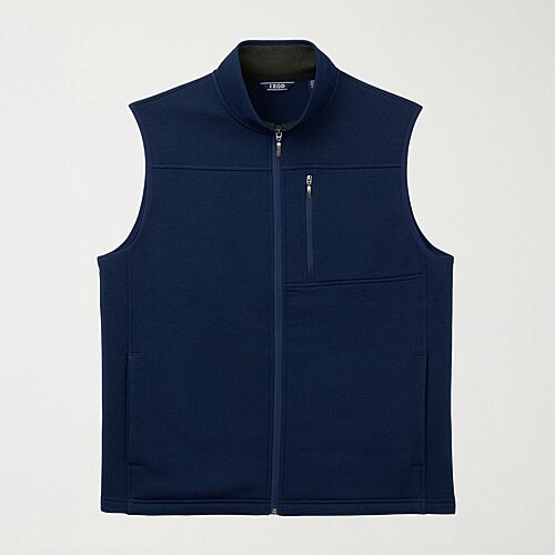 Izod Houndstooth Stripe Fleece Mens Lightweight Fleece Vest In Blue