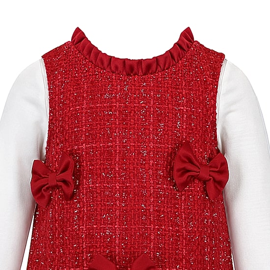 Lilt Baby Girls 3-pc. Long Sleeve Boucle A-Line Dress
