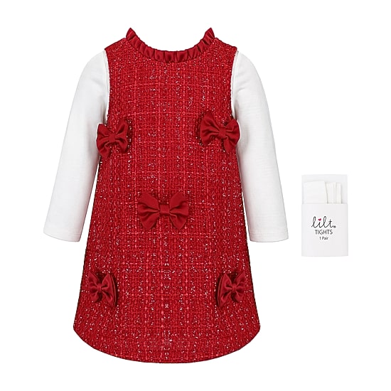 Lilt Baby Girls 3-pc. Long Sleeve Boucle A-Line Dress