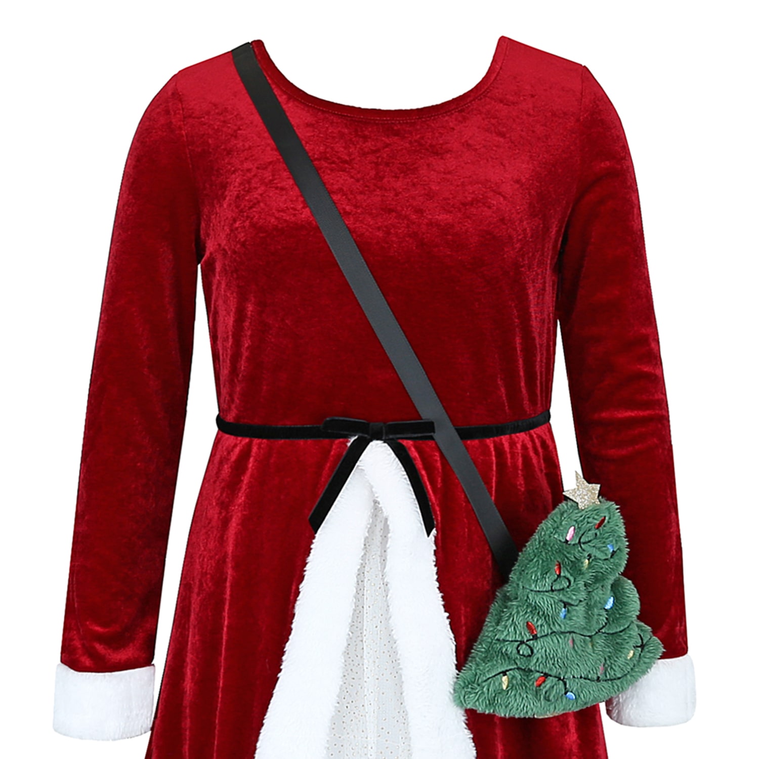 Lilt Little & Big Kid Girls Fitted Long Sleeve Velvet A-Line Dress