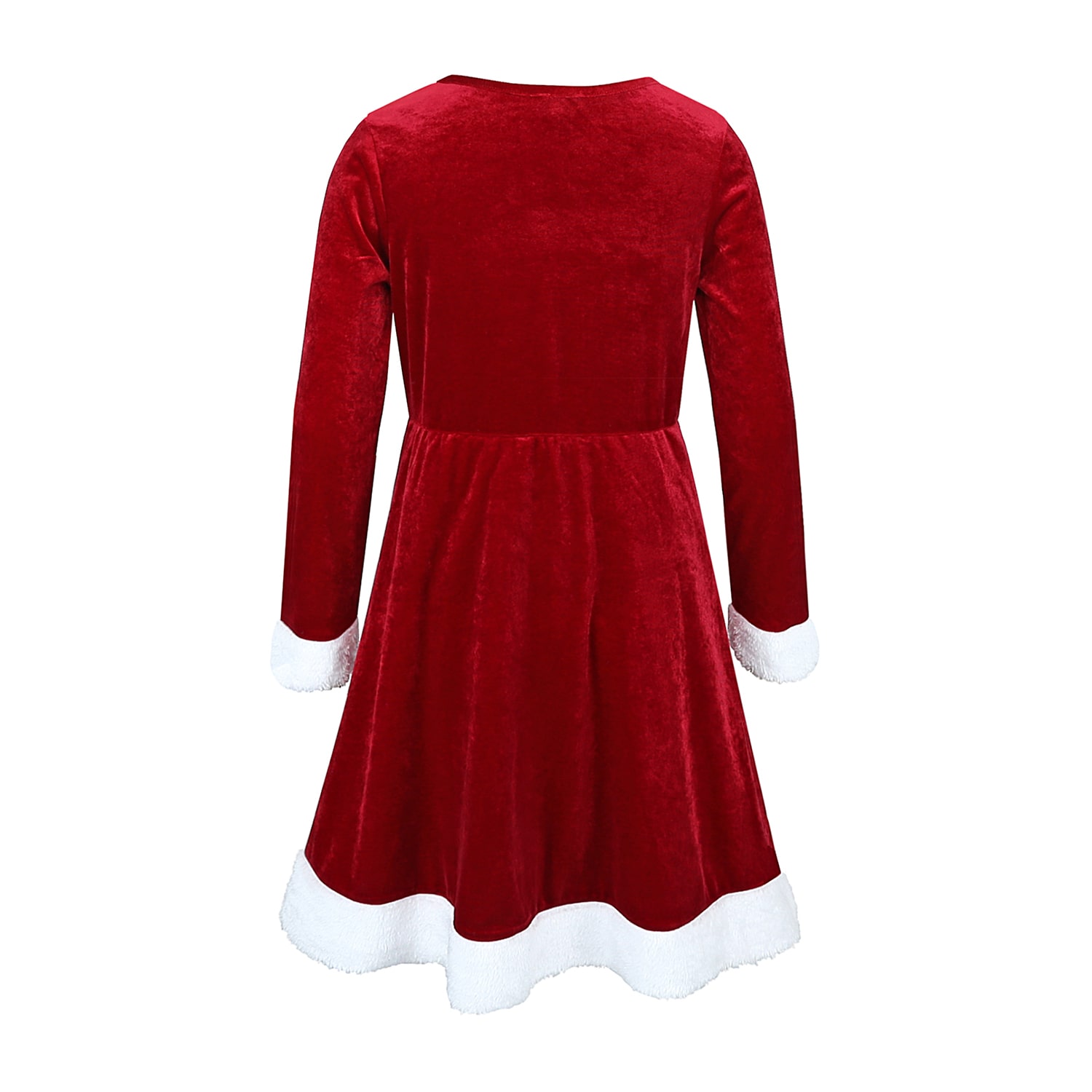 Lilt Little & Big Kid Girls Fitted Long Sleeve Velvet A-Line Dress