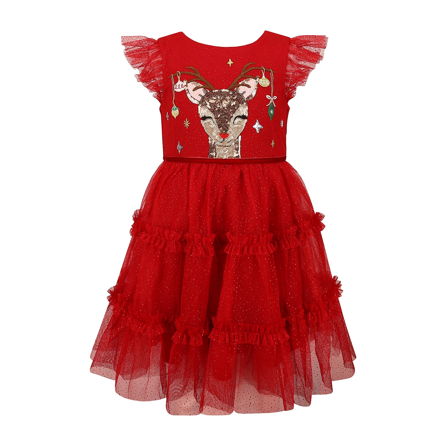 Lilt Little & Big Kid Girls Flutter Short Sleeve Tutu Dress