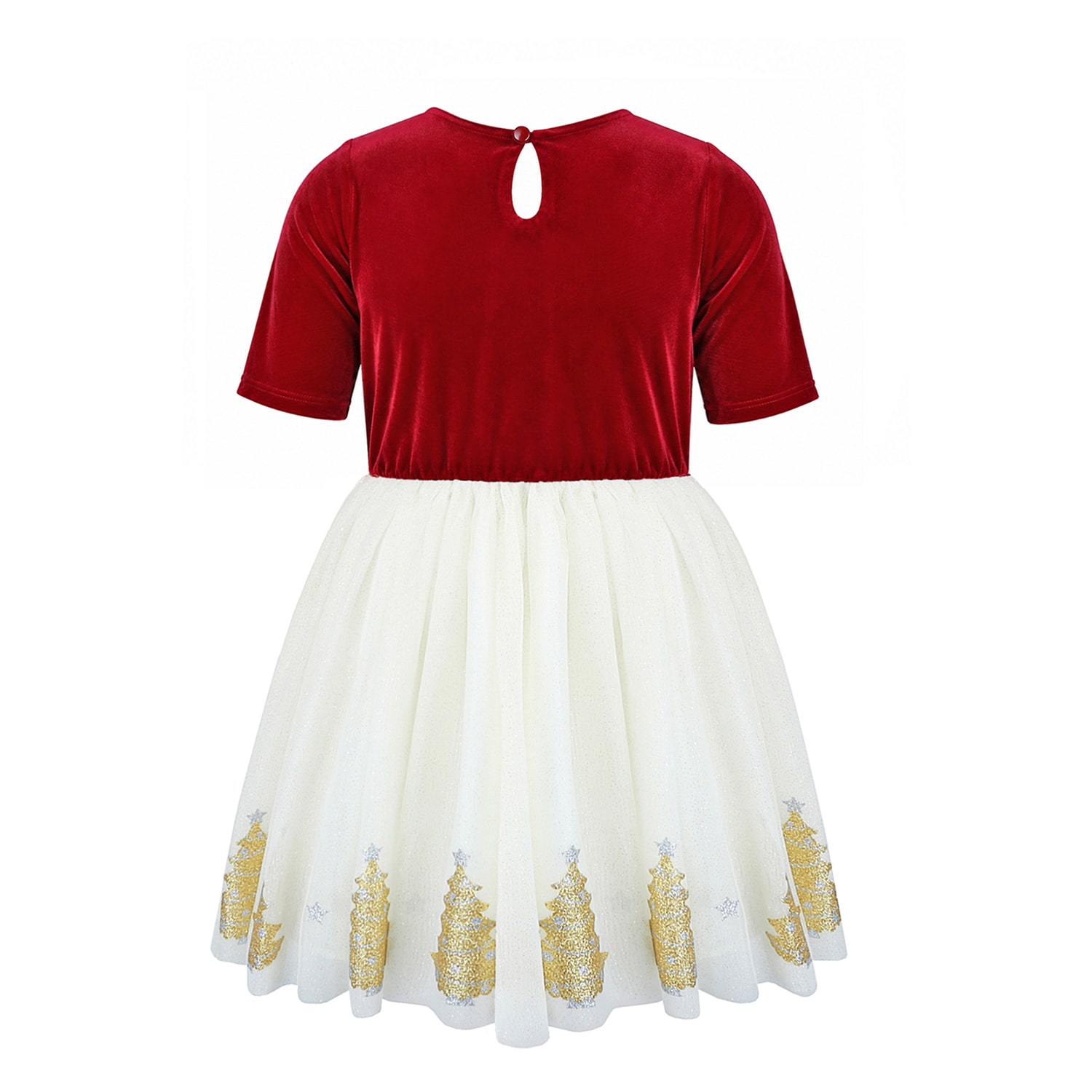 Lilt Little & Big Kid Girls Fitted Elbow Sleeve Velvet Fit + Flare Dress