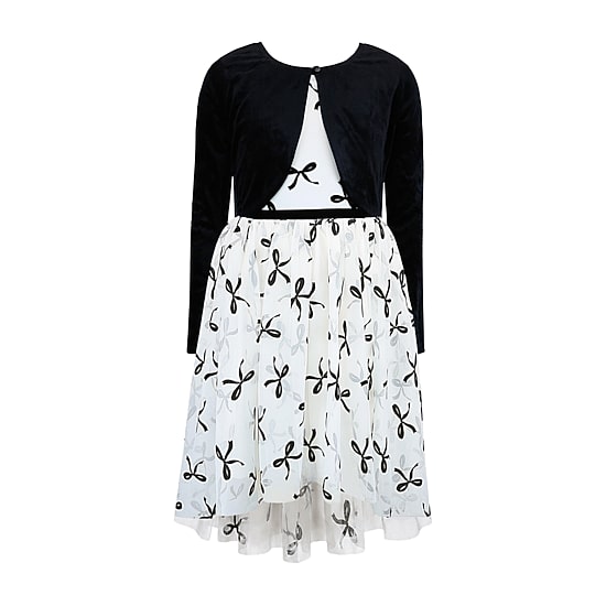Lilt Little & Big Kid Girls Fitted Bows Dress Set