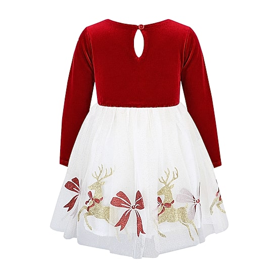 Lilt Baby Girls Long Sleeve Velvet A-Line Dress