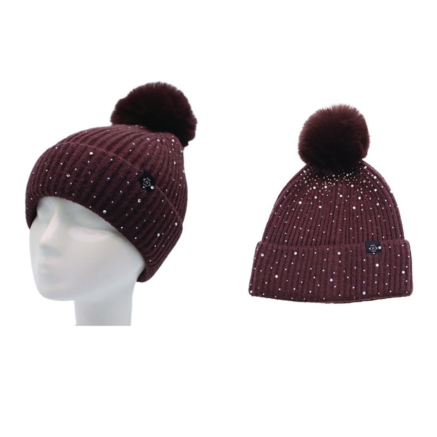 Nanette Lepore Metallic Dot Detail Womens Beanie