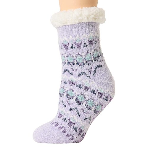 Muk Luks Womens Crew Socks In Purple