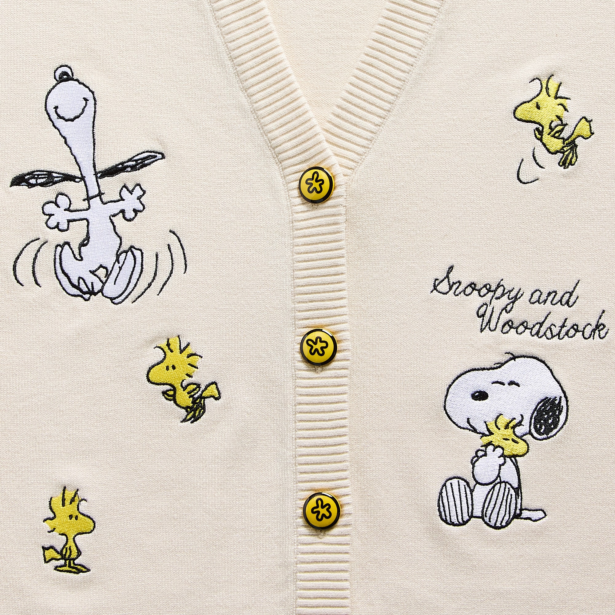 Snoopy Cardigan Womens Plunging Neck Long Sleeve Button Juniors