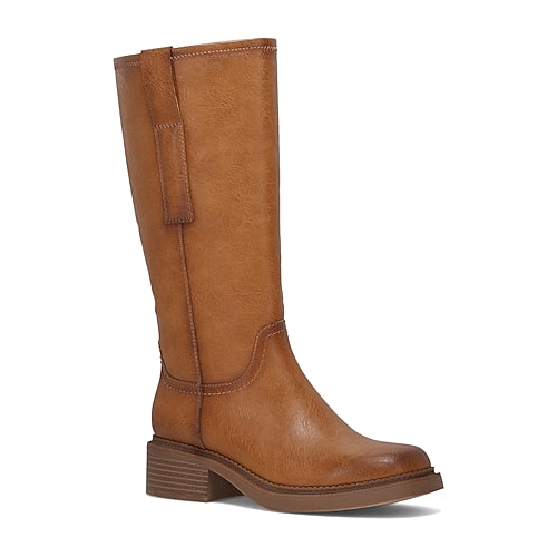 Frye And Co Womens Mayvis 2.0 Wide Calf Block Heel Motorcycle Boots Wide Width In Brown