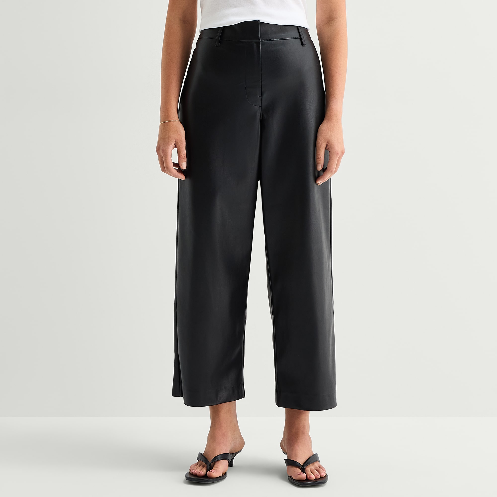 A.N.A Womens Wide Leg Mid Rise Cropped Pant