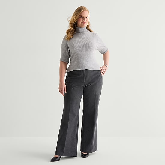 Worthington Plus Womens Fit and Flare Pant