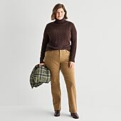 St. John's Bay Womens Plus Mid Rise Straight Corduroy Pant