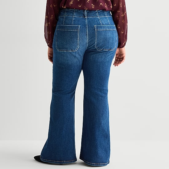 A.N.A Patch Pocket Womens Plus Highest Rise Flare Leg Jean