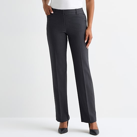 Liz Claiborne Audra Womens Tall Straight Mid Rise Trouser