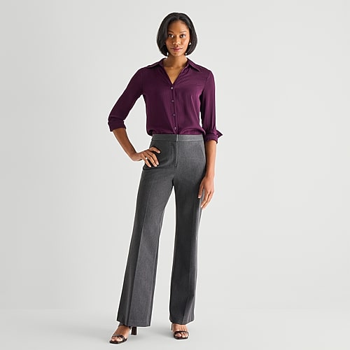 Worthington Womens Fit And Flare Pant In Gold