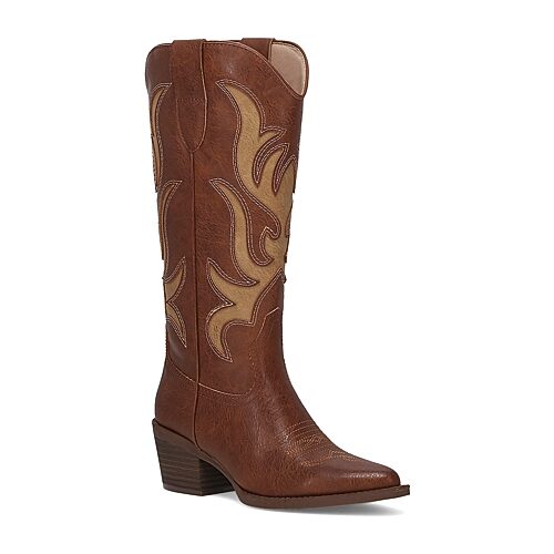 Frye And Co Womens Talitha Stacked Heel Cowboy Boots In Brown
