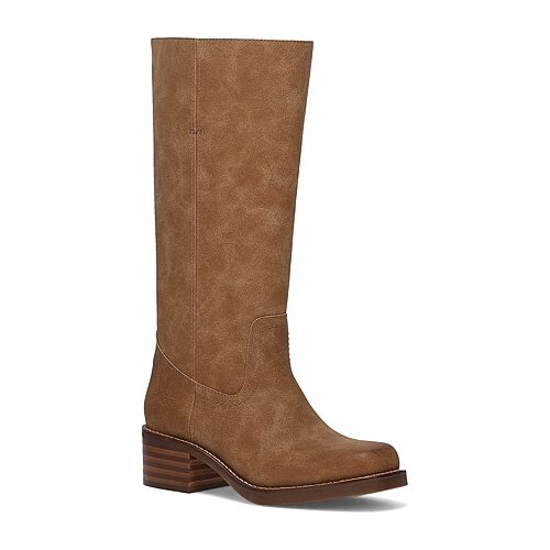 Frye and Co. Womens Miranda Stacked Heel Riding Boots, 7 Medium, Brown