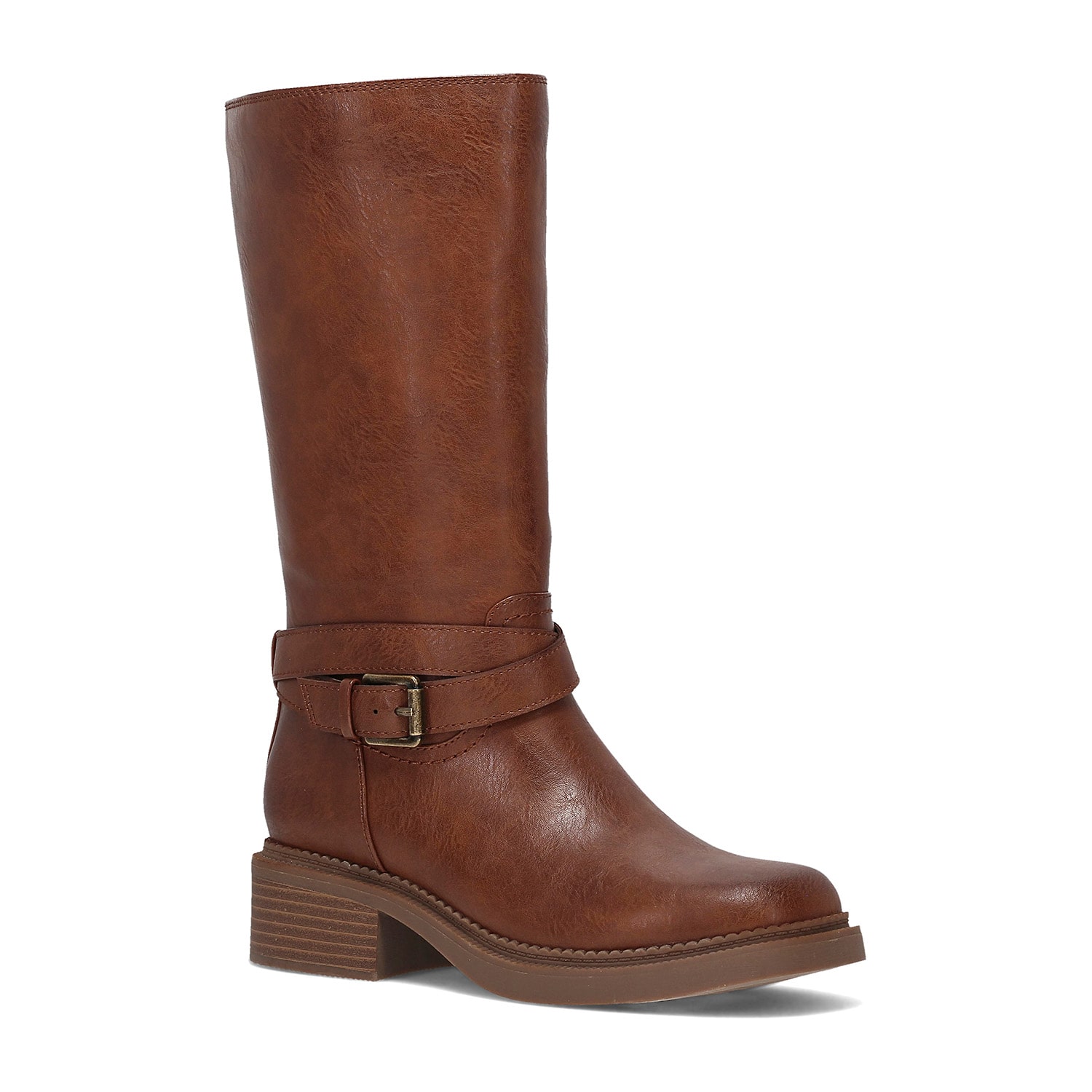 Frye and Co. Womens Marnie Stacked Heel Motorcycle Boots