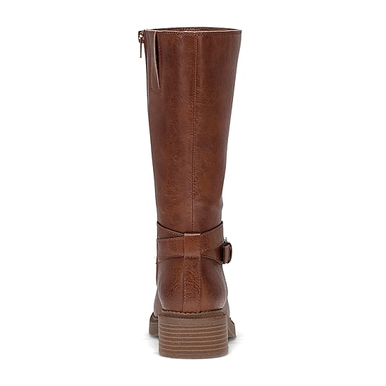 Frye and Co. Womens Marnie Stacked Heel Motorcycle Boots