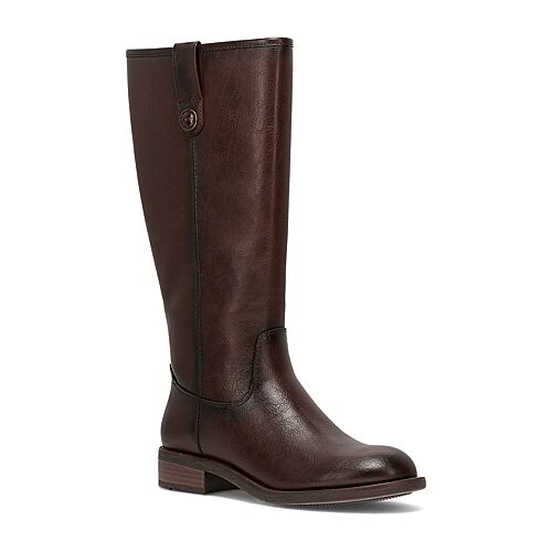 Frye And Co Womens Charlize 2.0 Wide Calf Block Heel Riding Boots Wide Width In Brown