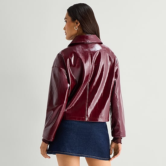 A.N.A Womens Faux Leather Lightweight Jacket