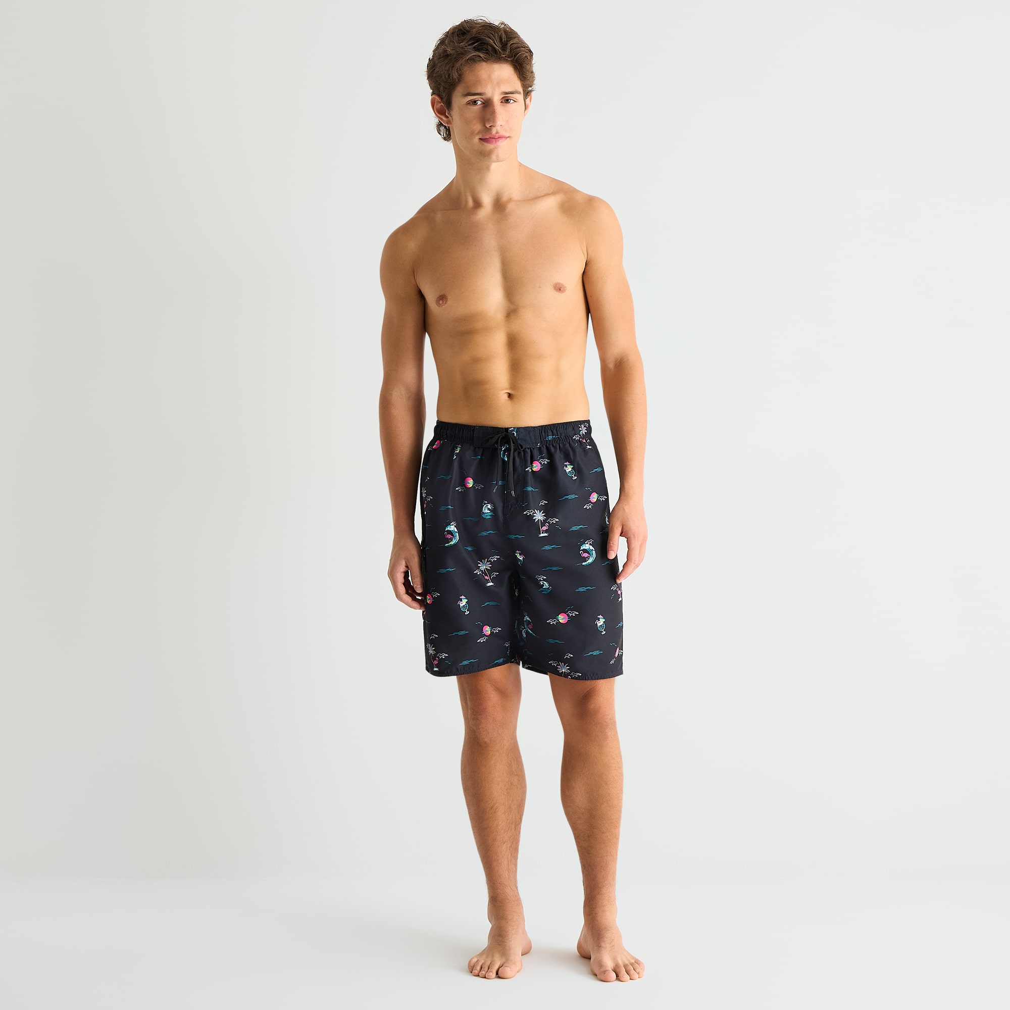 Burnside Mens Drawstring Waist Quick Dry Tropical Swim Shorts