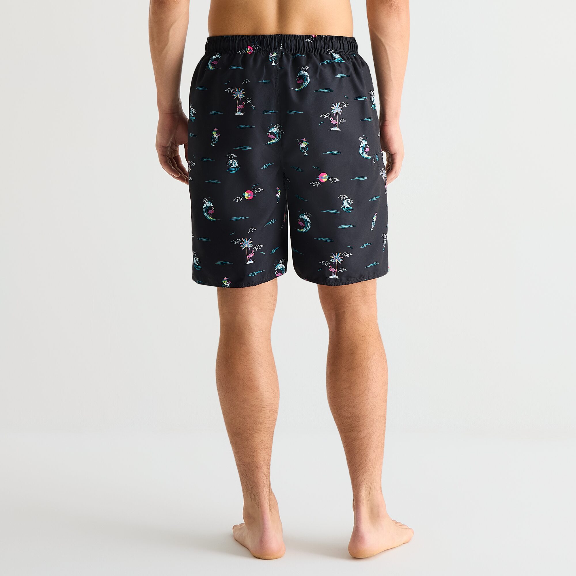 Burnside Mens Drawstring Waist Quick Dry Tropical Swim Shorts