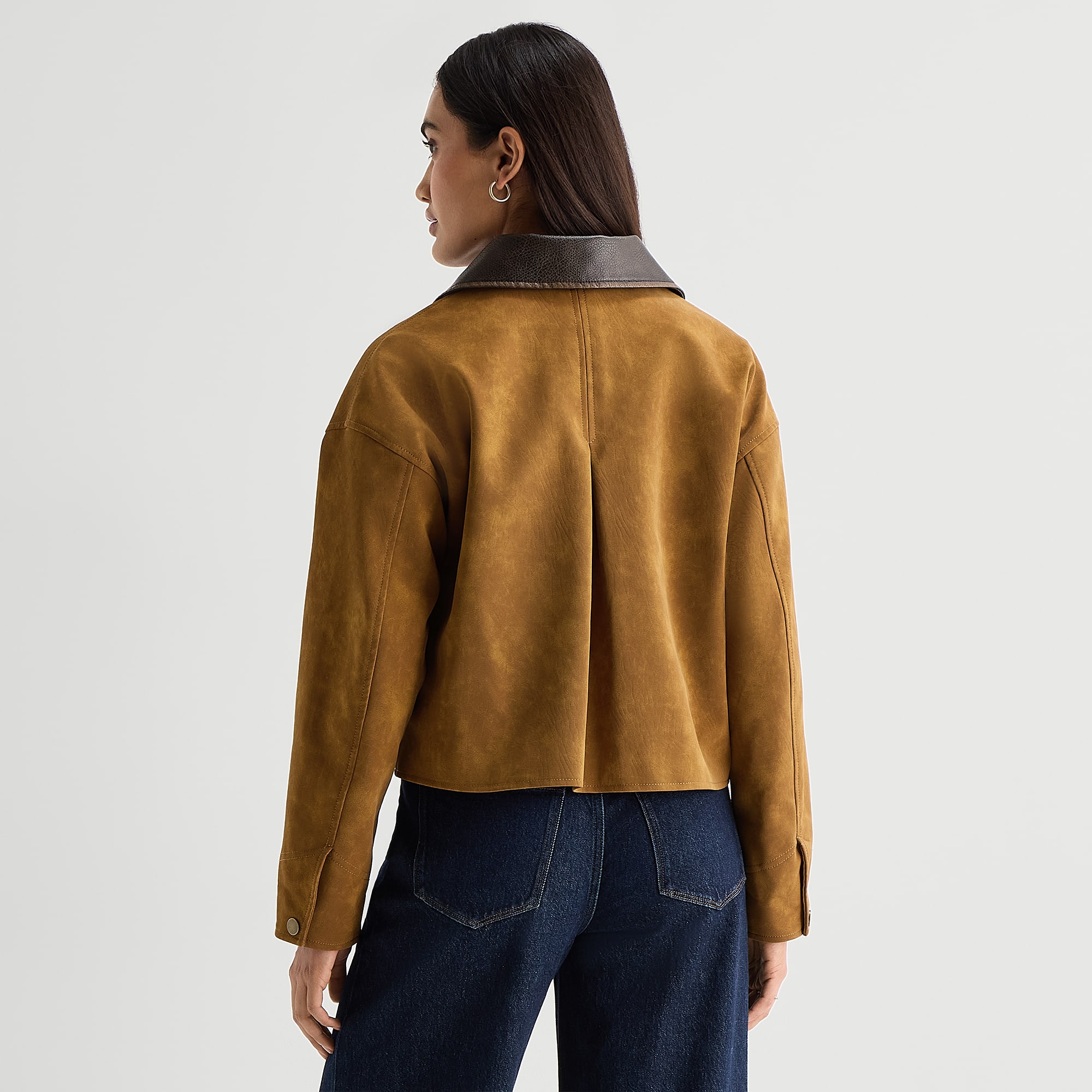 A.N.A Womens Faux Leather Lightweight Field Jacket
