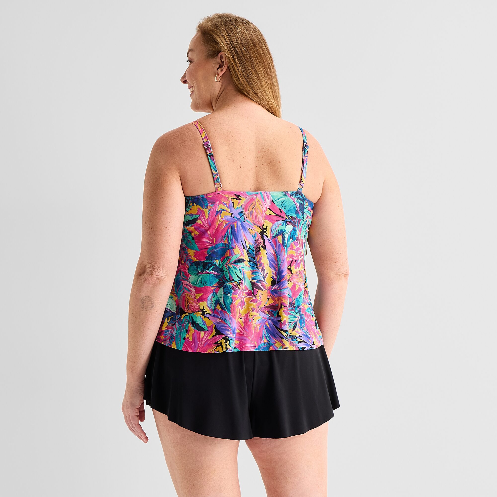 Trimshaper Womens Leaf Plus Tankini Swimsuit Top