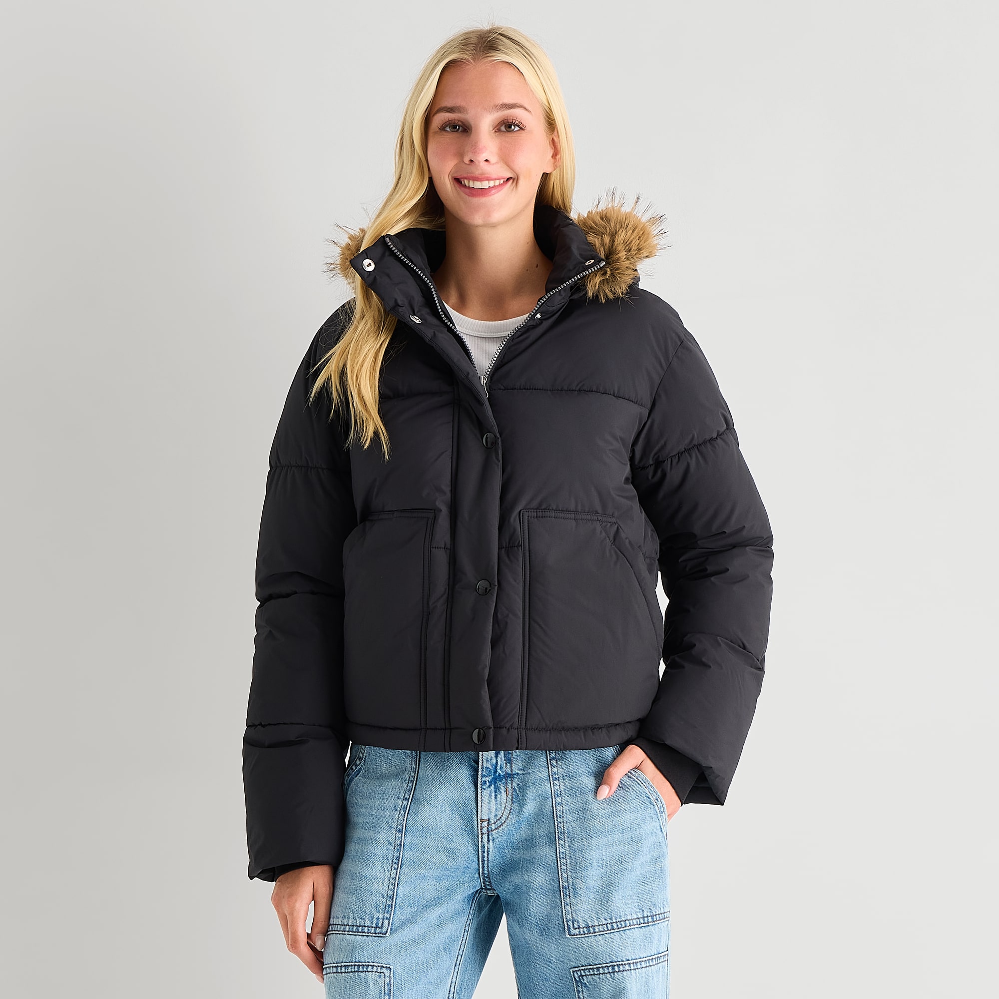 Arizona Womens Juniors Extra Weight Puffer Jacket
